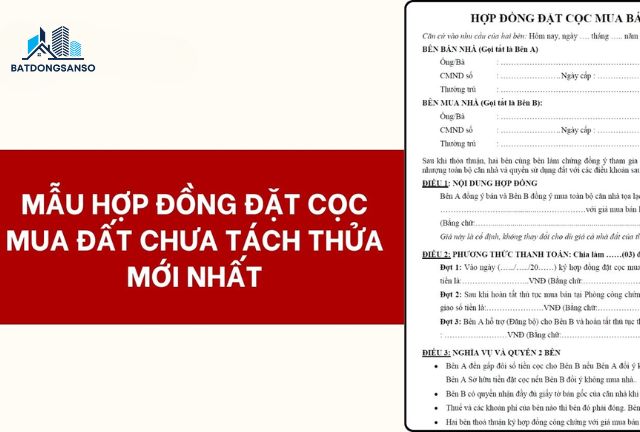 mẫu hợp đồng đặt cọc nhà đất